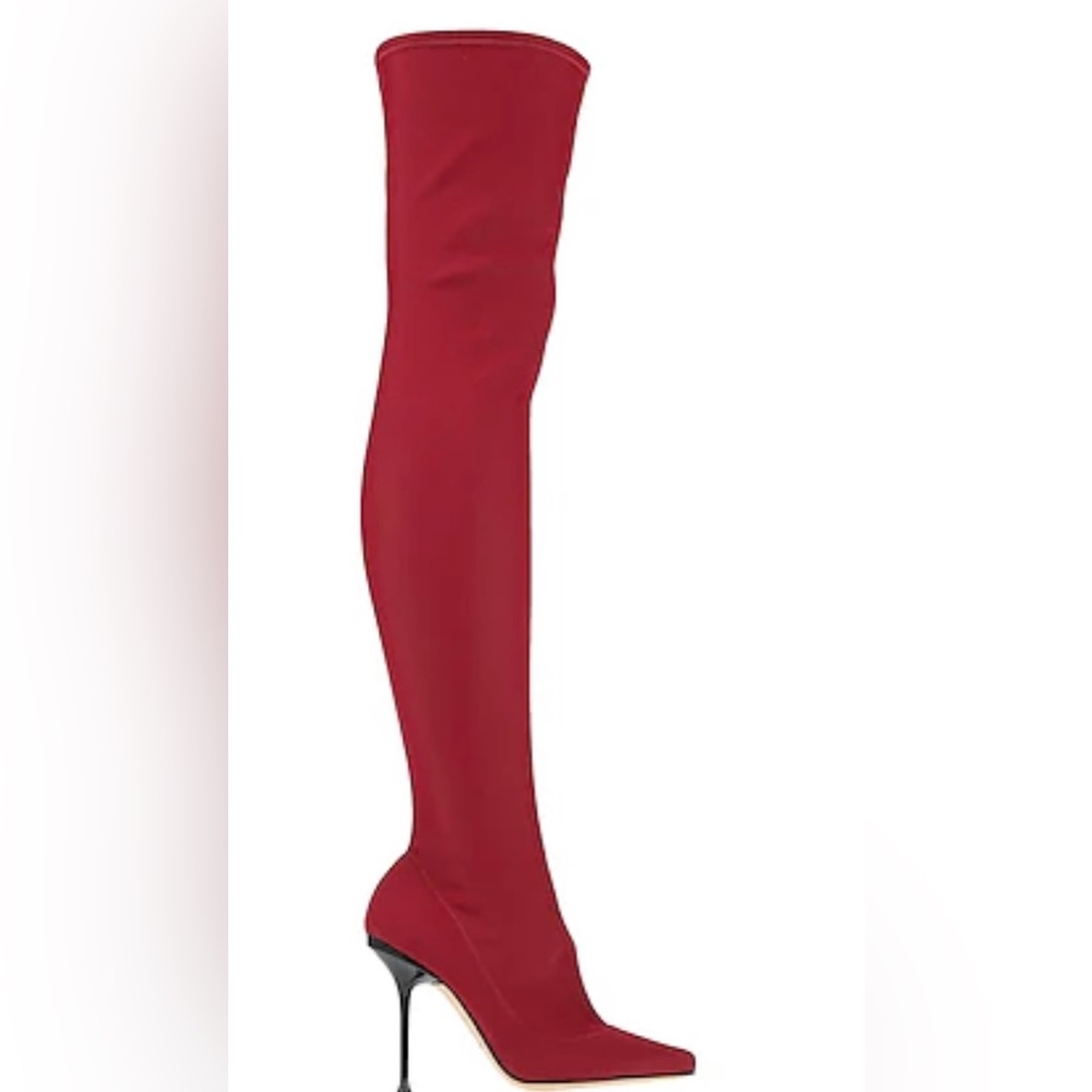 Sergio Rossi women red knee high boots